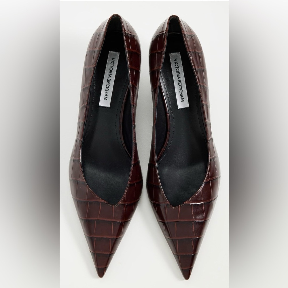 Victoria Beckham Croc-Embossed Pumps